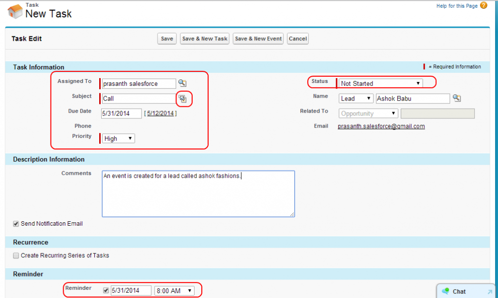 Salesforce Activities