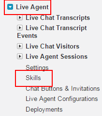 Creating skills in live agent salesforce