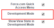 How to enable development mode in Salesforce.com