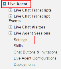 Enabling  live agent salesforce tool - live agent settings