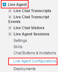 Salesforce live agent configurations