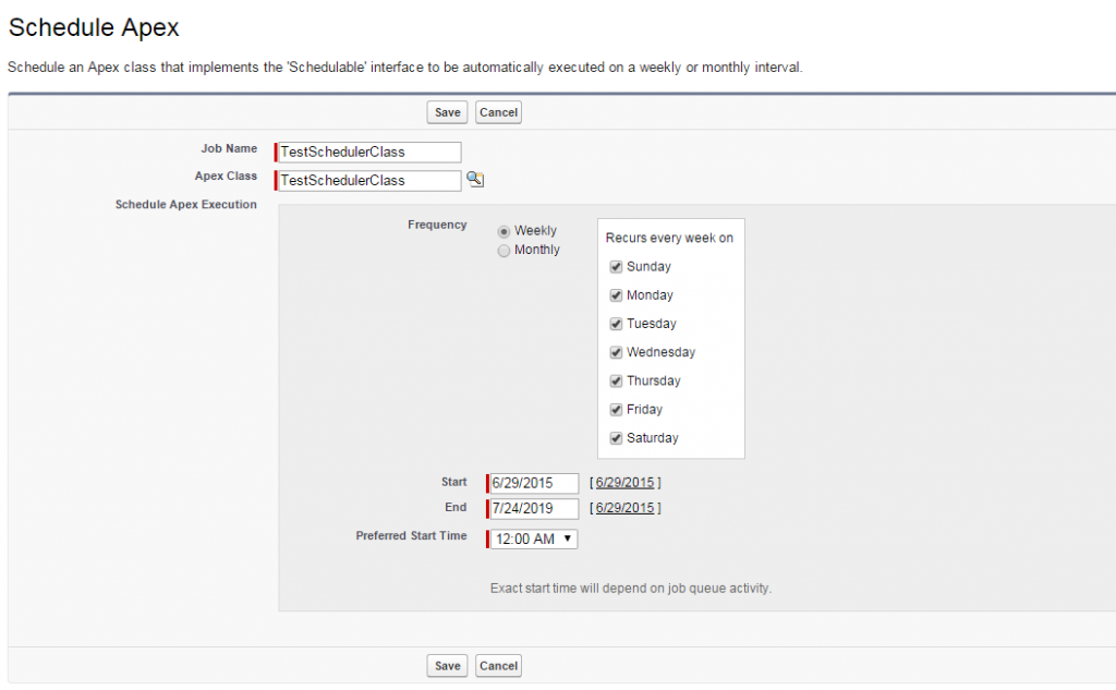 job schedule in Salesforce by using Apex Salesforce Tutorial